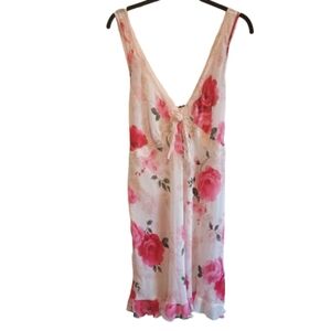 Secret Treasures‎ Floral Nightgown Sleep Dress Pink Rose Print V-Neck Plus Size
